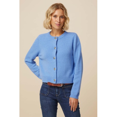 Limited Edition Merino Wool Brittany Cardigan | Serene Blue Hot New Item