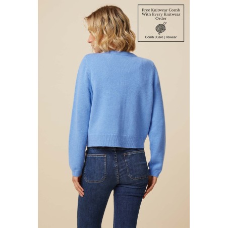 Limited Edition Merino Wool Brittany Cardigan | Serene Blue Hot New Item