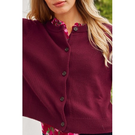 Limited Edition Merino Wool Brittany Cardigan | Wine New Collection