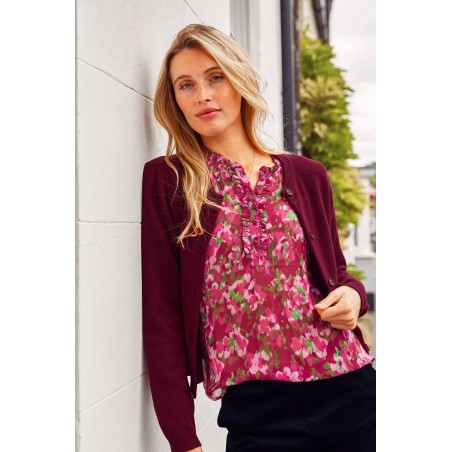 Limited Edition Merino Wool Brittany Cardigan | Wine New Collection