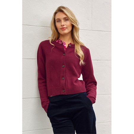 Limited Edition Merino Wool Brittany Cardigan | Wine New Collection