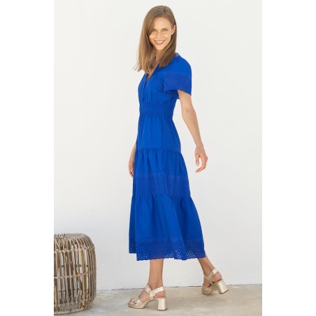 Limited Edition Broderie Sienna Dress | Cobalt New Stock