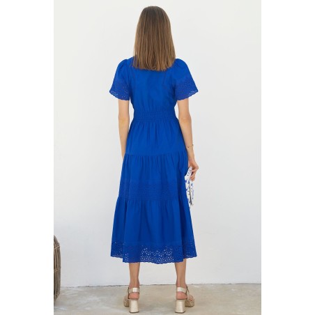 Limited Edition Broderie Sienna Dress | Cobalt New Stock