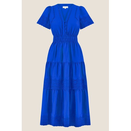 Limited Edition Broderie Sienna Dress | Cobalt New Stock