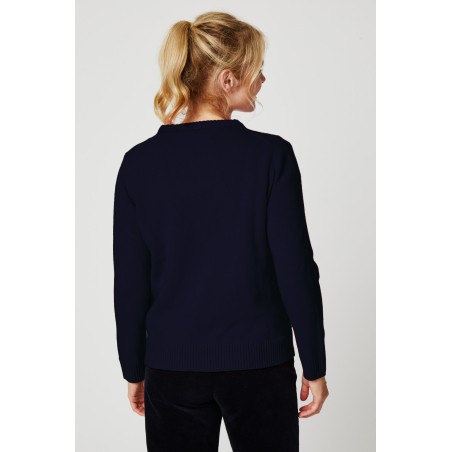 Limited Edition Merino Wool Cali Jumper | Navy/Cream Limited Stock