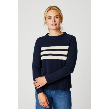 Limited Edition Merino Wool Cali Jumper | Navy/Cream Limited Stock