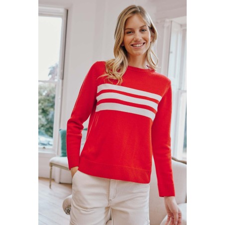 Limited Edition Merino Wool Cali Jumper | Red/Cream Immediate Availability