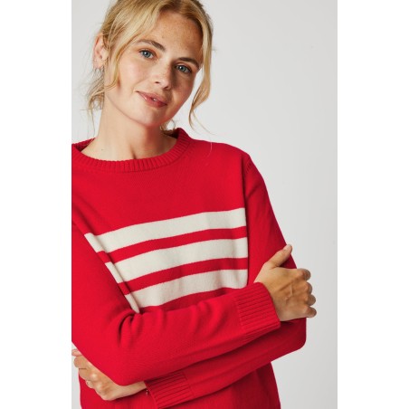 Limited Edition Merino Wool Cali Jumper | Red/Cream Immediate Availability