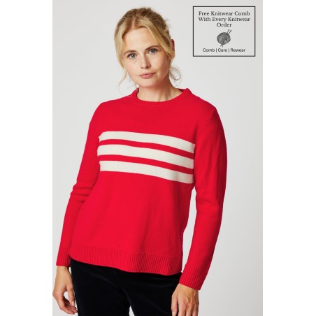 Limited Edition Merino Wool Cali Jumper | Red/Cream Immediate Availability