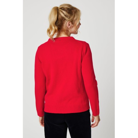 Limited Edition Merino Wool Cali Jumper | Red/Cream Immediate Availability