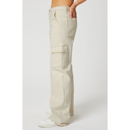 Limited Edition Erin Cargo Straight Leg Jeans | Cream Latest Edition